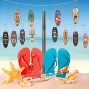 Resim 2D Düz - 12 Adet Yaz Dekorasyonları, Vintage Sörf Tahtası Temalı Ahşap Kolyeler - Yaz Partileri, Havuz Partileri Dekoru, Ev, Ofis ve Tatil Dekorasyonları, Plaj Partisi Aksesuarları, 2D Düz Ürünler 