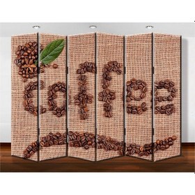 Resim Dekobul Coffee 6 Kanat Tekerlekli Kanvas Paravan 