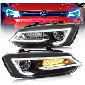 Resim VOLKSWAGEN POLO 6R UYUMLU AUDİ DİZAYN FAR TAKIMI 2009-2014 