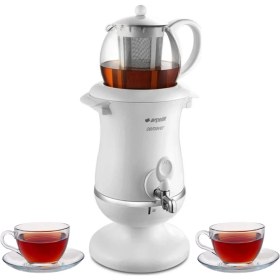 Resim Arçelik K 3285 C Paslanmaz Çelik Elektrikli Semaver – 1.8 L Çaydanlık ve 1.7 L Su Isıtıcı Kapasitesi 