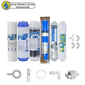 Resim Pemax Water Solutions Purefer Açık Kasa Çift Karbonlu Sertifikalı 6'lı Vontron Helixfil Yüksek TDS Mebran 4'lü Mineral 