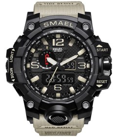 Resim Smael Erkek Kol Saati Analog Dijital Spor Siyah Moda Trend Saat Haki Renk 1545 