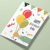 Resim Balon Desenli Happy Birthday Tebrik Kartı 