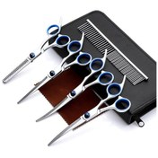 Resim Samdoo 7 Parça Evcil Hayvan Grooming Makas Seti - 6 İnç Düz Ve Eğik Uçlu Kesim Araçları, Profesyonel Bakım Gereksinimlerine Tam Uyum 