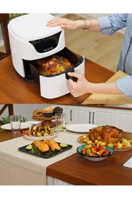 Resim Rexon Yağsız Fritöz 5 Litre Geniş Hacim Airfryer Dijital Ekran Akıllı Pişirme Yapışmaz Teflon Zemin BEYAZ 