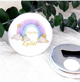 Resim Morlu Gökkuşağı Kız Bebek Açacak Magnet Hediyelik 15 Adet 