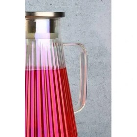 Resim Aesco Borosilikat Cam Sürahi, Lüster Boyamalı, Metal Kapaklı, 1.8l Kapasiteli, Dalgalı Konik Form, Ergonomik Kulplu, Şeffaf, Sıcağa Dayanıklı, Modern Tasarım 
