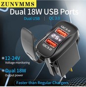 Resim Topnotch Zunvmms 30w Çift Port Araç Şarj Cihazı Led Ekran Qc3.0 Usb Pd Hızlı Şarj Cc119 