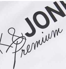 Resim Jack & Jones Jack&jones 12298018 0 Yaka Erkek Tshirt - Beyaz Çok Renkli 