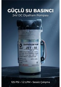 Resim Jet 50 Diyaframlı Su Arıtma Pompası - 24v Dc, 1.2 Lpm, 130 Psı Basınç 