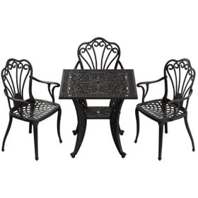 Resim İstanbul Kare Masa 3 Lü İstanbul Sandalye Siyah 