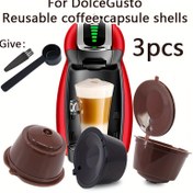Resim Dolce Gusto Makineleri için 3'lü Paket Yeniden Kullanılabilir Kahve Kapsülleri, Kaşıkla Plastik Doldurulabilir Kahve Filtreleri, Genio, Esperta, Piccolo, Mini Me, Circolo ve Infinissima Modelleriyle Uyumlu 