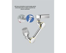 Resim TKÇ 1080° Dönebilen Püskürtme Filtreli Musluk Başlığı Su Tasarruflu 