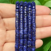 Resim Doğal Lapis Lazuli Boncuk Tekerlek Yuvarlak Takı Aksesuarları DIY Bileklik Kolye 4*2Mm 