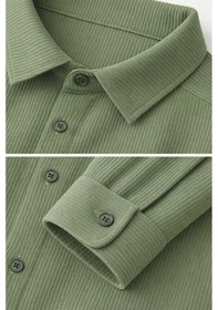 Resim Ahengim Erkek Çocuk Modern Kesim Beyaz Polyester Basic Gömlek Ak8789 Yeşil 