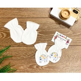 Resim Renkli Puset 2'li Organik Pamuk Bebek Eldiven Takım Renkli Kaplumbağalar 