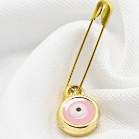 Resim Gelin Bohçası Bebek Mevliti Metal Pembe Nazar Boncuklu Çengelli İ 