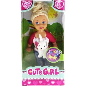 Resim MCM Group Cute Girl Tavşan Figürlü Sarışın Mini Bebek 