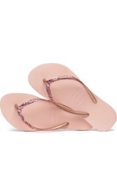 Resim Havaianas Slim Glitter II Kadın Açık Pembe Terlik Silikon/Plastik Günlük Kullanım İçin 