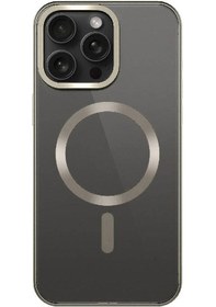 Resim İphone Uyumlu 15 Pro Max Uyumlu Mat Tasarımlı Magsafe Wireless Şarj Özellikli Zore Mat Setro Uyumlu Kılıf-g Gümüş 