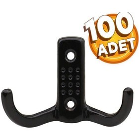 Resim Noktalı Vestiyer Duvar Askısı Dolap Elbise Askılığı Siyah Metal A 