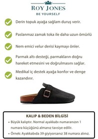 Resim Roy Jones Kadın Ortopedik Yumuşak Tabanlı Terlik Önü Kapalı Paslanmaz Tokalı Kaymaz Sabo Ev Dışarı Terliği Siyah 