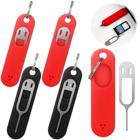 Resim 3 adet Silikon SIM Kart Pin Anahtarlık - SIM Kartınızı Asla Kaybetmeyin! 