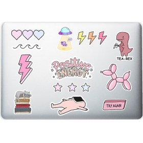 Resim Pink Dekoratif Laptop Notebook Tablet Telefon Sticker Set 04 