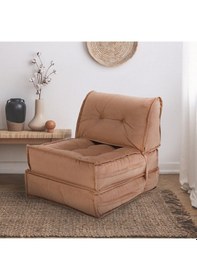 Resim Mocca Tek Kişiliik Katlanır Yatak Uzanma Koltuğu Sütlü Kahve 