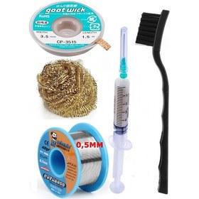 Resim Mechanic/ Lehim Sn63/pb37 40g 0,5mm Havya Ucu Temizleme Teli Lehim Toplama Cp-3515 Emme Teli 3,5mm Set02 