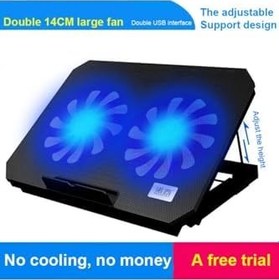 Resim Junglee Laptop Soğutucu Fan Cooling Pad Notebook Altlığı Çift Fanlı Siyah 