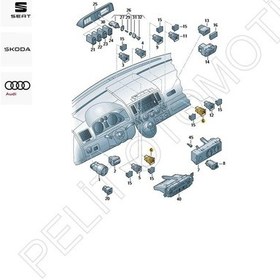 Resim Transporter Koltuk Isıtma Düğmesi 7e0963563 2003-2010 