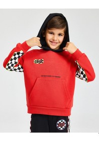 Resim Skechers B Lw Fleece Hoodie Sweatshirt Büyük Erkek Çocuk Kırmızı Sweatshirt Sk242042-600 Kırmızı 