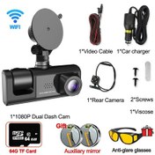 Resim Arabalar İçin 3 Kanal Dash Kamera Wıfı App Araba Dvr'ı Video Kaydedici Dikiz X85-wıfı-3cam-64g 
