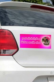 Resim SARANG Pembe Üzgün Hamster Araba Magnet Aksesuar 