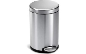 Resim Renklimestore Serisi 3 Litre Hacimli Iz Bırakmaz Paslanmaz Banyo-Mutfak Pedallı Çöp Kovası Antifinger 