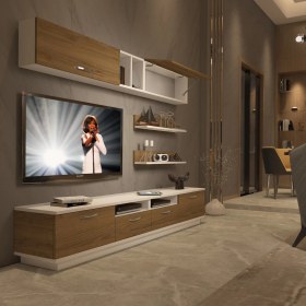 Resim Decoraktiv Trendstyle 5220 Mdf Tv Ünitesi Tv Sehpası Beyaz Pera 