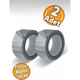 Resim Zimak Alüminyum Folyo Bant 44 mm x 20 Metre Sızdırmaz Yanmaz Soba Borusu Bandı (2 Adet) 