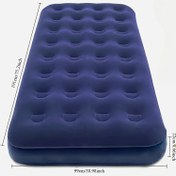 Resim Taşınabilir Mavi Şişme Hava Yatağı - Dayanıklı PVC, 90cm x 210cm, Kamp, Aile Toplantıları ve Ofis Keyfi için İdeal, El Pompası Dahil Değildir 