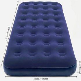 Resim Taşınabilir Mavi Şişme Hava Yatağı - Dayanıklı PVC, 90cm x 210cm, Kamp, Aile Toplantıları ve Ofis Keyfi için İdeal, El Pompası Dahil Değildir 