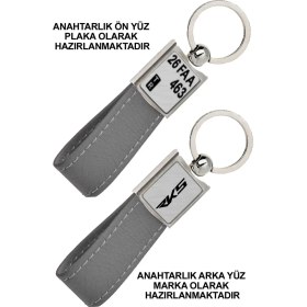 Resim Promosyon Denizi Ön Yüz Rks Logolu Arka Yüz Plakanıza Özel Gri Anahtarlık 