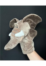 Resim Fil El Kuklası Hareketli Ağızlı El Kuklaları Gri 