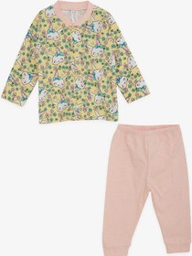 Resim Breeze Kız Bebek Pijama Takımı Çiçek Desenli Tavşancık Baskılı 4 Ay-1 Yaş, Sarı-sarı Sarı 