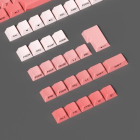 Resim Leaven Mekanik Klavye Keycap Seti Kablosuz (RF Alıcılı) Oyun Amaçlı 136 Tuşlu Pudra-Beyaz 