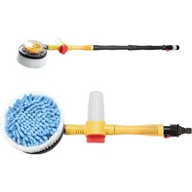 Resim Xindoker Multifonksiyonel Otomobil Yıkama Fırçası: Su Gücü İle Otomatik Döner, Köpük Spriti, 3 Su Basıncı Seviyesi, Uzatılabilir Saplı 120cm 