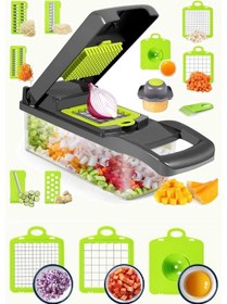 Resim Chopper Rende 13 Parça Hazneli Sebze Doğrayıcı Dicer Dilimleyici 