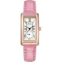Resim Hanyang Pembe Moda Izle Kadın Elbise Deri Dikdörtgen Bayanlar Bilezik Izle Basit Rahat Kadın Kuvars Kadınlar Beyaz Bilek Saat Hediye (Yurt Dışından) 