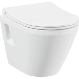 Resim VitrA Integra Rim-Ex Kanalsız Asma Klozet + VitrA Slim Duroplast Klozet Kapağı + Gömme Rezervuar 7062L003-0850 