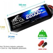 Resim Leopard Power 22000 mAh 7.4V 2S 25C UAV & Multirotor Lityum Polimer Lipo Batarya Pil 