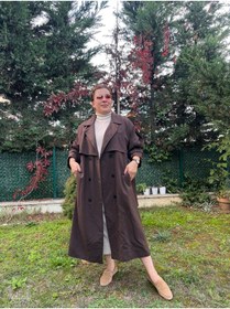 Resim MJORA Oversize Astarlı Büyük Beden Trençkot 